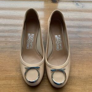Ferragamo low heeled pumps.